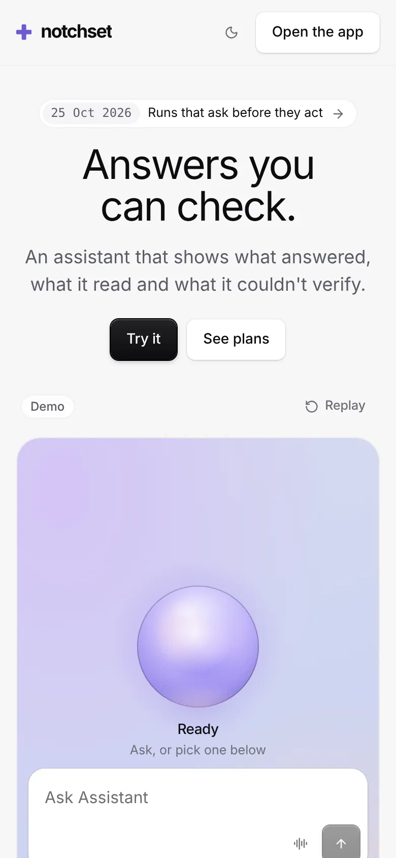 The page on a phone